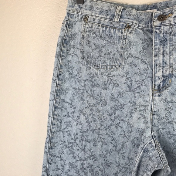 Vintage Liz Claiborne Blue Floral Ankle Jeans - Picture 4 of 6
